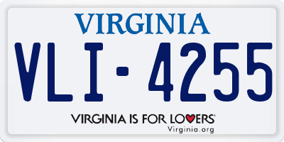 VA license plate VLI4255