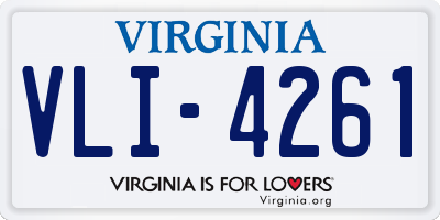 VA license plate VLI4261