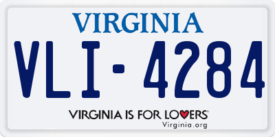 VA license plate VLI4284