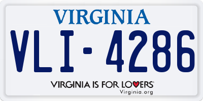 VA license plate VLI4286