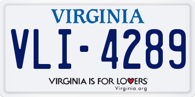 VA license plate VLI4289