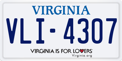 VA license plate VLI4307