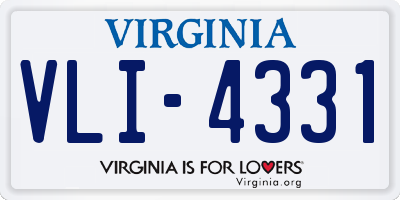 VA license plate VLI4331