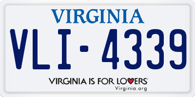 VA license plate VLI4339