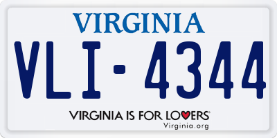 VA license plate VLI4344
