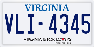 VA license plate VLI4345