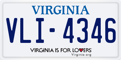 VA license plate VLI4346