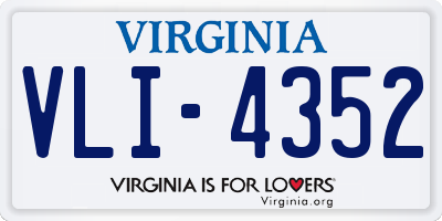 VA license plate VLI4352