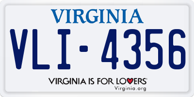 VA license plate VLI4356