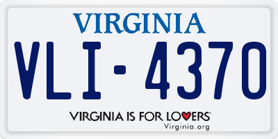 VA license plate VLI4370