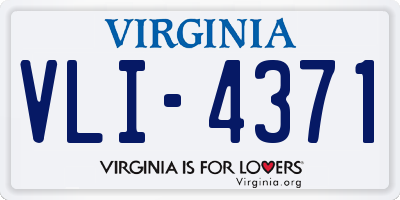 VA license plate VLI4371
