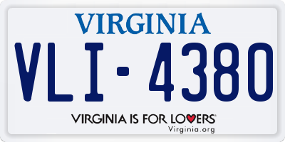 VA license plate VLI4380
