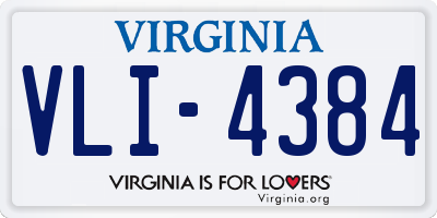 VA license plate VLI4384