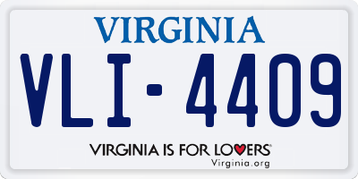 VA license plate VLI4409
