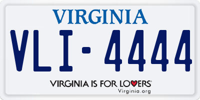 VA license plate VLI4444