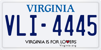 VA license plate VLI4445