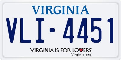 VA license plate VLI4451
