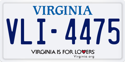 VA license plate VLI4475