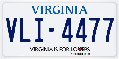 VA license plate VLI4477