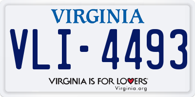 VA license plate VLI4493