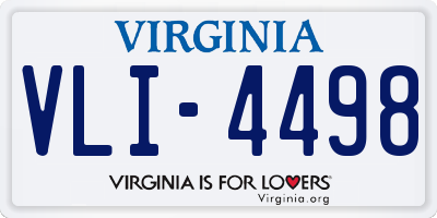 VA license plate VLI4498