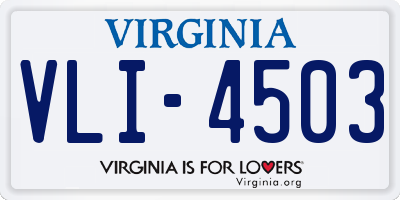 VA license plate VLI4503