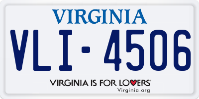 VA license plate VLI4506