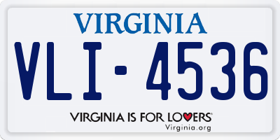 VA license plate VLI4536