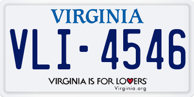 VA license plate VLI4546