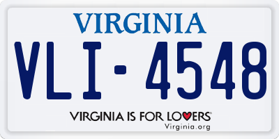 VA license plate VLI4548