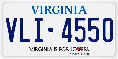 VA license plate VLI4550