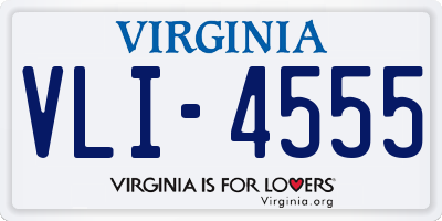 VA license plate VLI4555