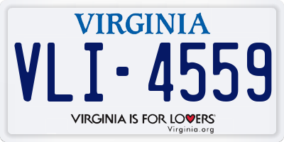 VA license plate VLI4559