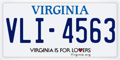VA license plate VLI4563
