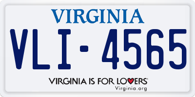 VA license plate VLI4565