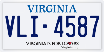 VA license plate VLI4587