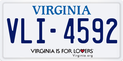 VA license plate VLI4592