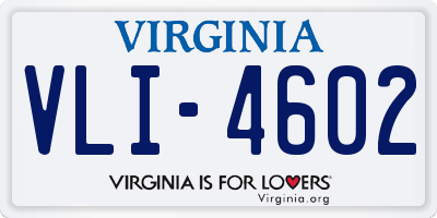 VA license plate VLI4602