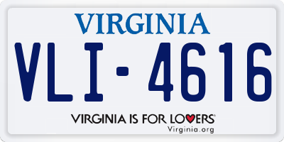 VA license plate VLI4616