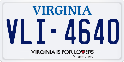 VA license plate VLI4640