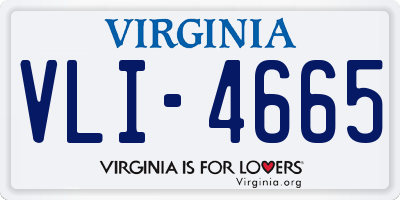 VA license plate VLI4665