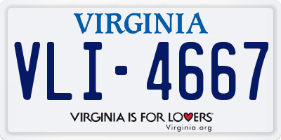 VA license plate VLI4667