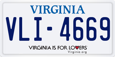 VA license plate VLI4669