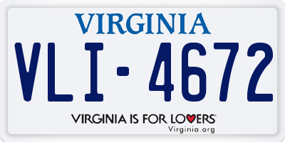 VA license plate VLI4672