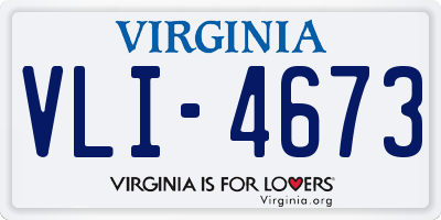 VA license plate VLI4673