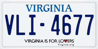 VA license plate VLI4677
