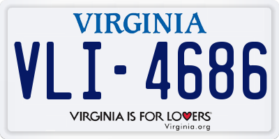 VA license plate VLI4686