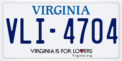 VA license plate VLI4704