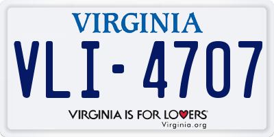 VA license plate VLI4707
