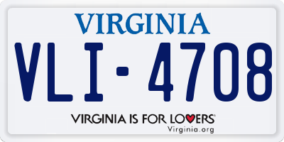 VA license plate VLI4708